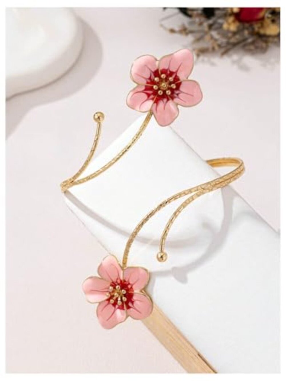 New - Beach Gold Arm Cuff Jewelry for Women Bangle Band Armlet Flower Upper